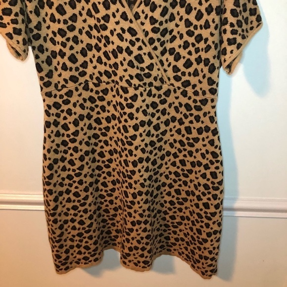 Lane Bryant Leopard Print V-Neck Short Sleeve Mini Dress Size 14/16 - Picture 3 of 9